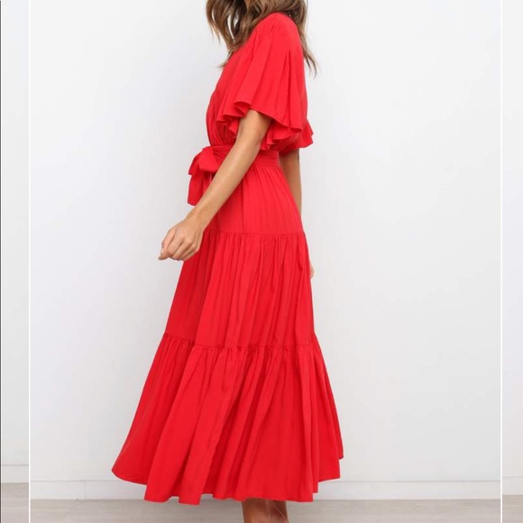 Red Midi Dress - Picture 3 of 5